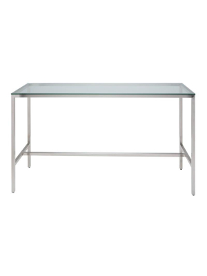 72-inch Verona Bar Table With Clear Tempered Glass Top