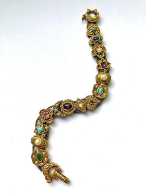 Vintage Victorian Revival Slide Charm Bracelet