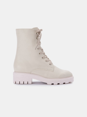 Lottie Boots Ivory Leather
