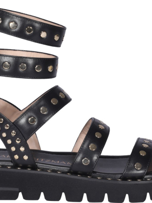 Stuart Weitzman Gala Lift Studded Gladiator Sandals