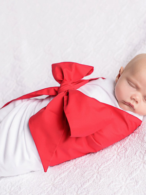 Bow Swaddle <sup>&reg;</sup> - Worth Avenue White With Richmond Red