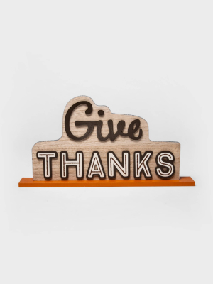 "give Thanks" Harvest Wood Tabletop Sign - Spritz™