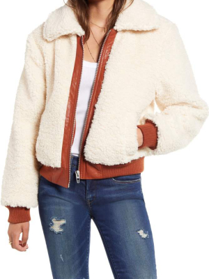 Blank Nyc Faux Shearling Crop Jacket