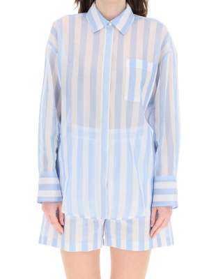 Msgm Sheer Striped Shirt