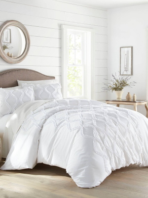 Anne Ruffle Ogee Duvet Cover Set - Stone Cottage