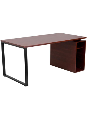 Penny Mahogany Desk With Open Storage