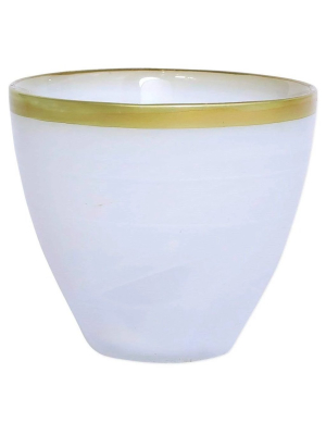 Vietri Rufolo Glass Gold Alabaster Votive