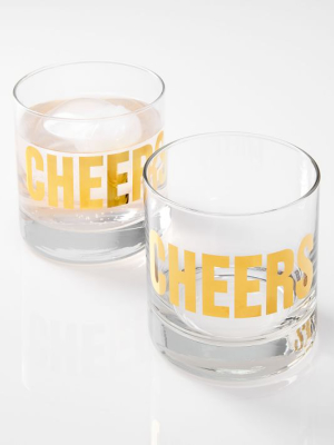 Vital Industries Gold Rocks Glass - Cheers