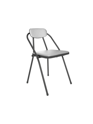 Cosco 4pk Stylaire Vinyl Padded Folding Chair Gray