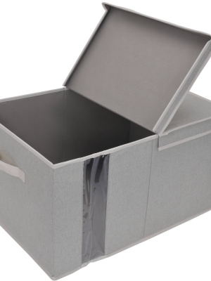 Storageworks 65l Fabric Storage Bin Lid And Window Comfort Gray