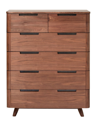 Tahoe Mcm Walnut 6 Drawer Chest