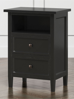 Harbor Bruno Black 2-drawer Nightstand