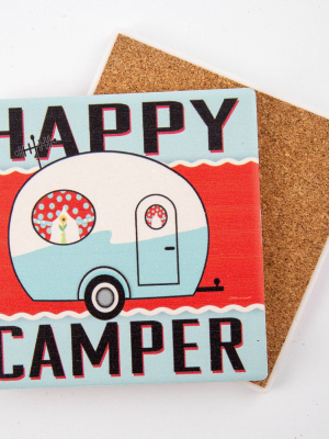 Thirstystone Happy Camper - Blue Coaster Set Of 4