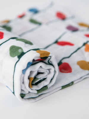 Cotton Muslin Swaddle Blanket - Christmas Bulbs