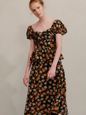 Isobella Long Dress Mandarin Orange