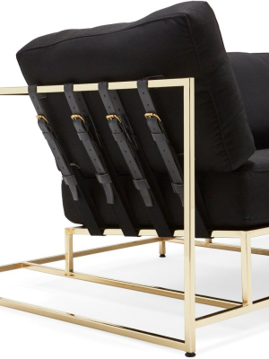 Inheritance Sofa - Black Wool & Brass