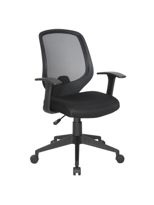 20pk Essentials Mesh Swivel Task Chair With Arms Black - Ofm