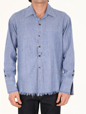 Greg Lauren Fringe Hem Shirt