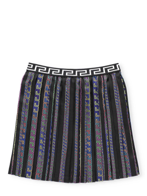 Versace Kids Greca Pleated Skirt