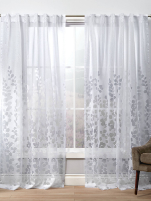 Wilshire Back Tab Sheer Window Curtain Panels White - Exclusive Home