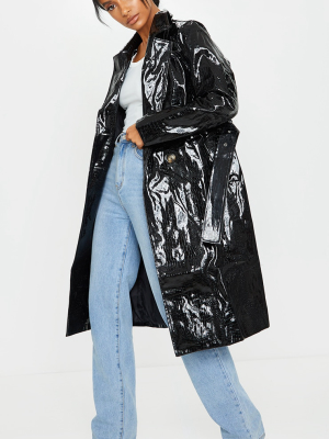 Black Croc Pu Trench