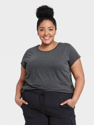 Women's Plus Size Cap Sleeve Perforated T-shirt - All In Motion™