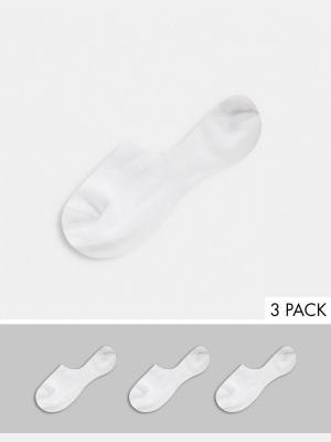 Selected Homme 3 Pack Invisible Socks In White