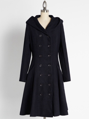 Hooded Up And Buttoned Down Coat