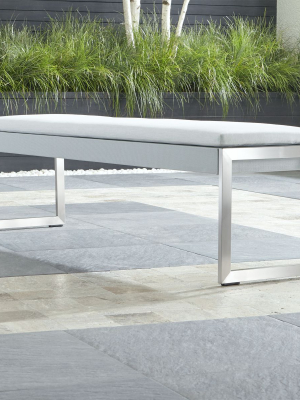 Dune Light Grey Dining Bench With Sunbrella ® Cushion