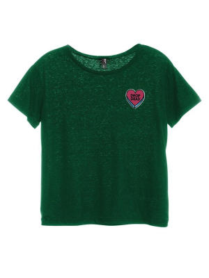 Drop Dead Heart Patch [distressed Women's 'baby Tee']