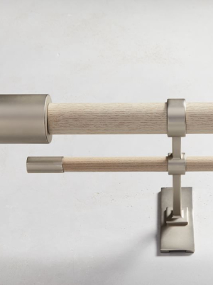 Mid-century Double Rod - Whitewashed/brushed Nickel