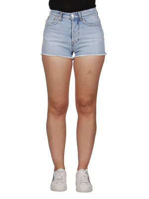 Msgm Raw Hem Denim Shorts