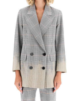 Msgm Double-breasted Tartan Blazer