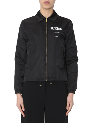 Moschino Logo Collared Bomber Jacket