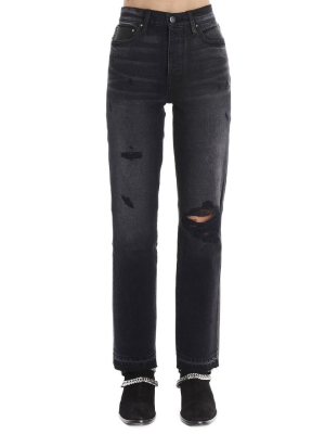 Amiri Hybrid Cropped Straight Jeans