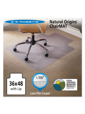 3'x4' Rectangle Solid Office Chair Mat Clear - Es Robbins