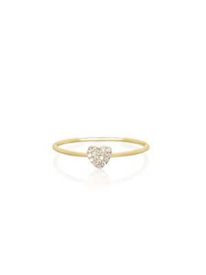 Ef Collection Diamond Mini Heart Stack Ring