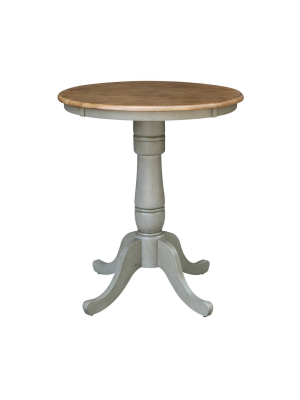 Wilson Round Pedestal Table Hickory Brown/stone Gray - International Concepts