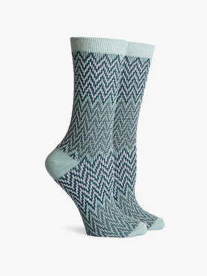 Current Dc Crew Socks - Blue & Yellow Chevron Print