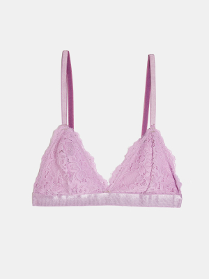 Lilac Matte Lace Triangle Bra