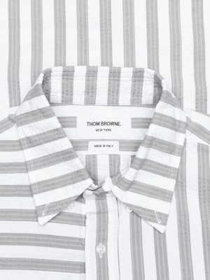 Thom Browne Button Down S/s Shirt - Medium Grey