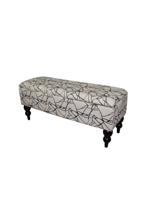 Modern Floral Storage Bench Black - Ore International