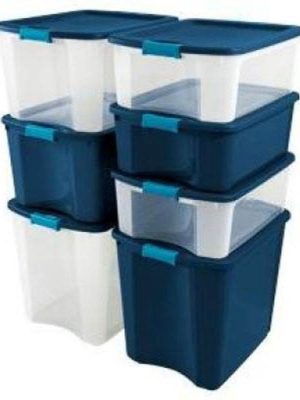 Sterilite 18 Gallon Plastic Storage Container Tote With Latching Lid (12 Pack)
