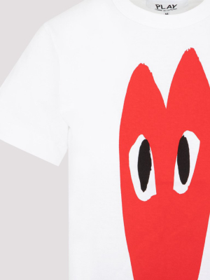 Comme Des Garçons Play Stretched Heart Print T-shirt