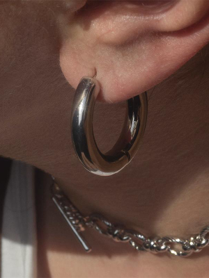 Chunky Hoops In Silver
