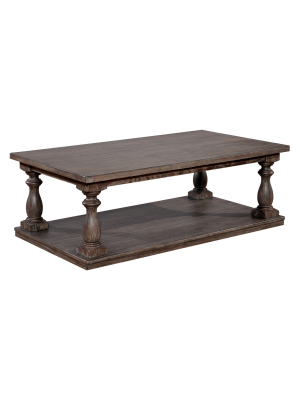 Iohomes Mutchler Rustic Turned Leg Coffee Table Gray - Homes: Inside + Out