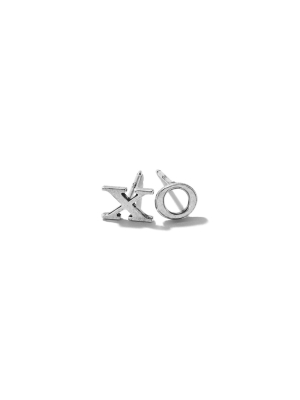 Tiny Sterling Silver & Vermeil "xo" Earrings