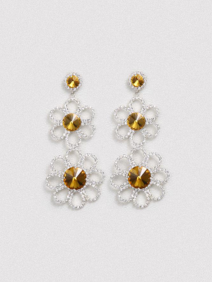 Flower Swarovski Crystal Earrings