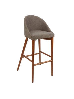 Jermaine Mid-century Barstool Round Back Brown - Silverwood