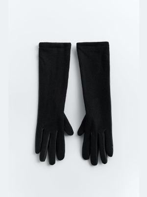 Contrasting Long Gloves